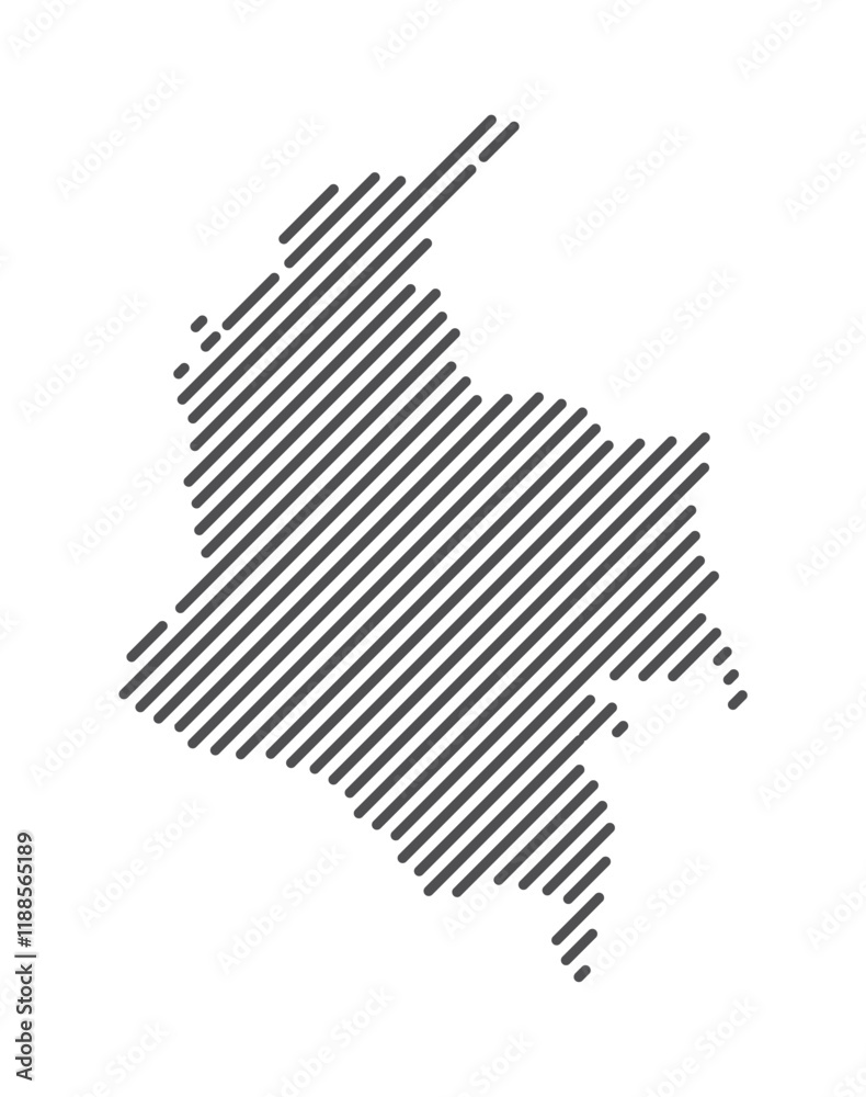 Colombia - Map of the country formed by lines. Vector Illustration. Colombia - Map of the country formed by lines. Vector Illustration.
