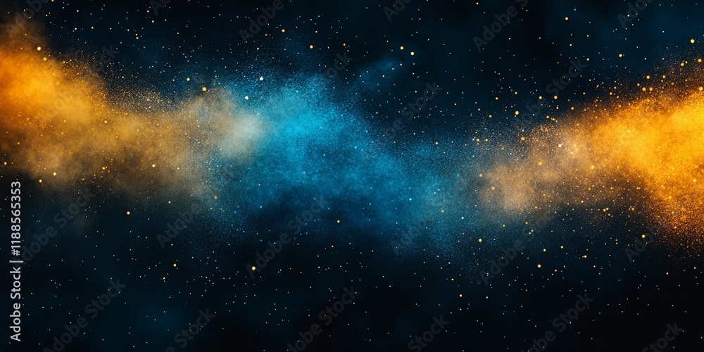Obraz premium Dynamic yellow and blue grainy backdrop with soft noise, ideal for posters, flyers, and web design, book illustration style