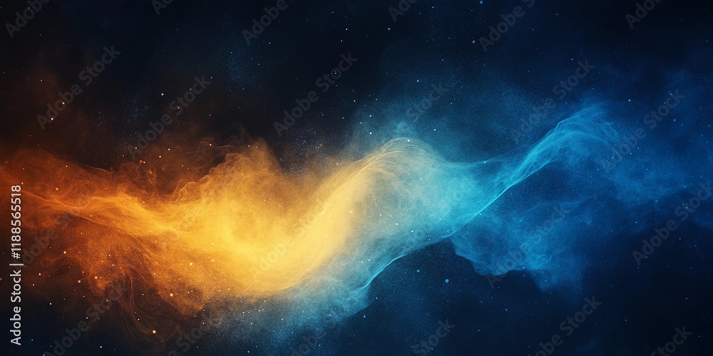 Fototapeta premium Dynamic yellow and blue grainy backdrop with soft noise, ideal for posters, flyers, and web design, book illustration style