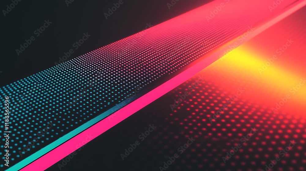 Fototapeta premium Abstract digital design, vibrant colors, glowing lines