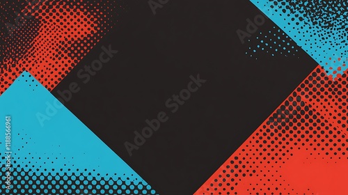 Wallpaper Mural Abstract geometric shapes, vibrant colors, halftone background, graphic design element, for presentation Torontodigital.ca