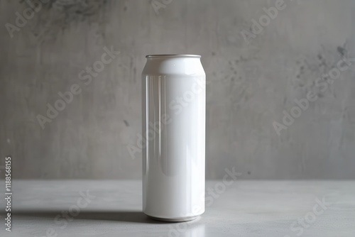 tall aluminum soda in a large white can photo