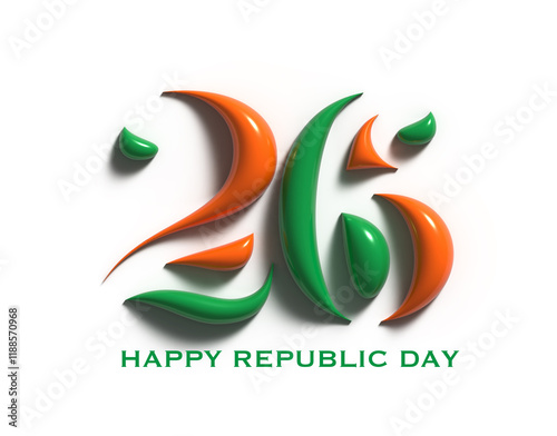 26 January Indian Republic day Illustration. No AI used.