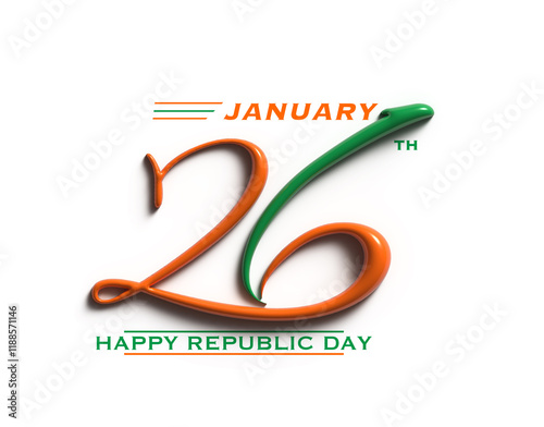 26 January Indian Republic day Illustration. No AI used.