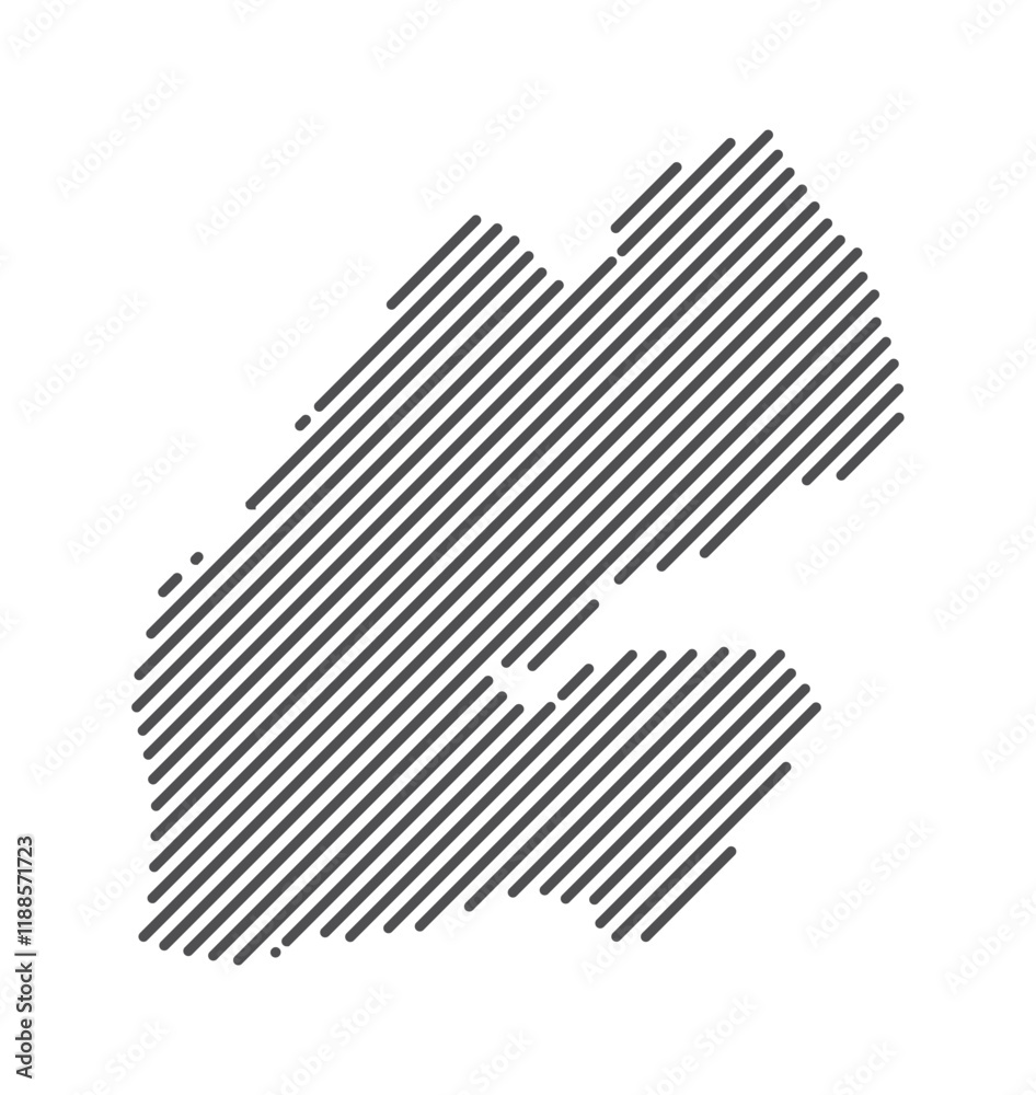 Djibouti - Map of the country formed by lines. Vector Illustration. Djibouti - Map of the country formed by lines. Vector Illustration.