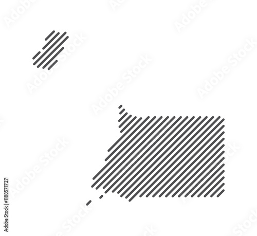 Equatorial Guinea - Map of the country formed by lines. Vector Illustration.
