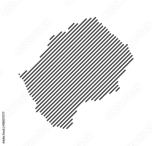 Lesotho - Map of the country formed by lines. Vector Illustration.