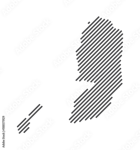 Palestine - Map of the country formed by lines. Vector Illustration. photo