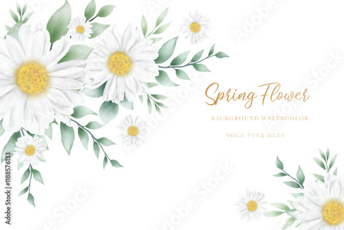 Summer watercolor chrysanthemum flower card