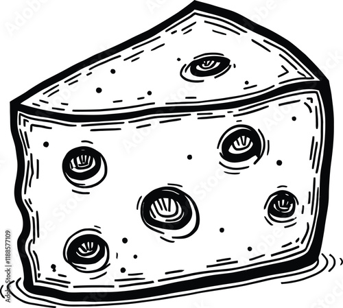 Cheese Slice Icon on Checkerboard Transparent Background