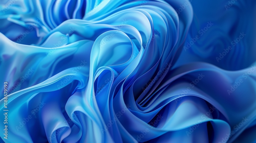 Fototapeta premium Abstract Blue Fabric Drape Wallpaper