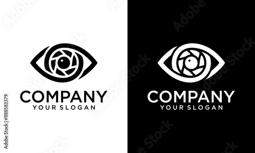 Creative Eye Symbol Vector Design. Black Template Business Logo Concept. Digital Vision Icon.