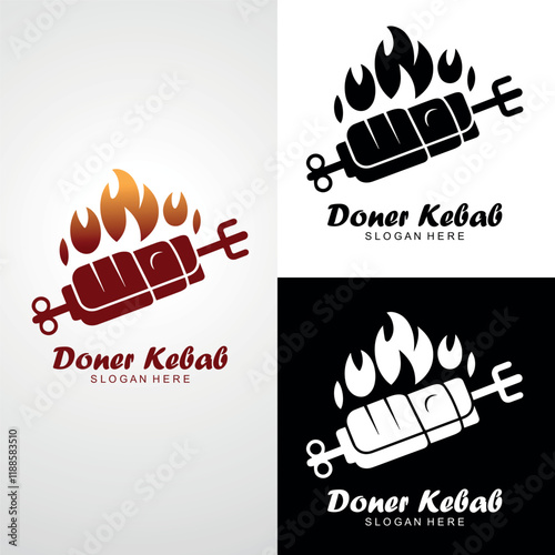 vector illustration Doner kebab logo templates. Vector creative labels for Turkish and Arabian fast food restaurant. business logos, branding logos