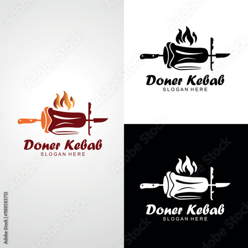 vector illustration Doner kebab logo templates. Vector creative labels for Turkish and Arabian fast food restaurant. business logos, branding logos