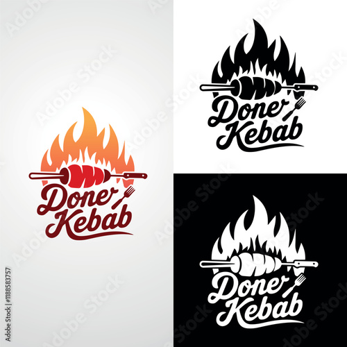 vector illustration Doner kebab logo templates. Vector creative labels for Turkish and Arabian fast food restaurant. business logos, branding logos