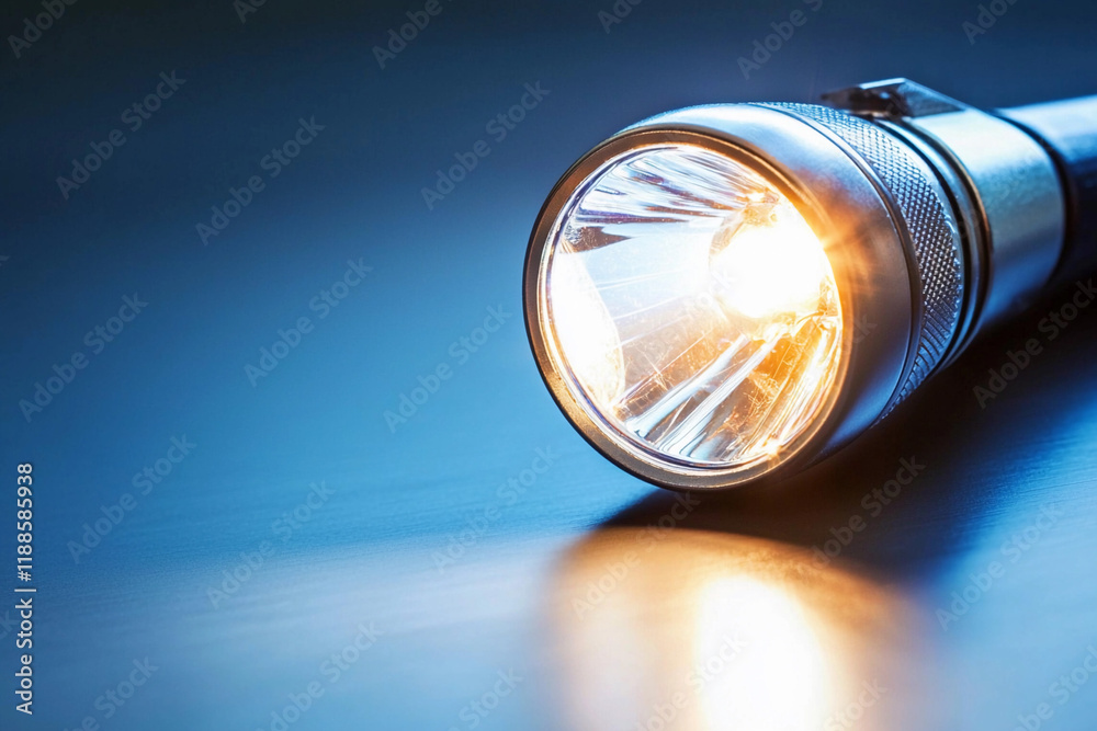 Lighting up darkness with a flashlight Lighting up darkness with a flashlight