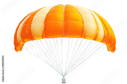 Colorful parachute isolated on a transparent background for design and creativity use cases