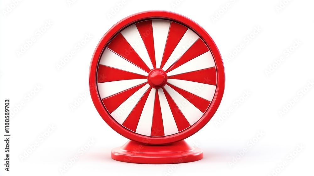 Red and white wheel of fortune on white background. Red and white wheel of fortune on white background.