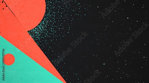 Abstract shapes, color splash, dark background