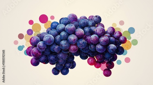 Wallpaper Mural Vibrant Bunch of Red Grapes, Artistic Still Life Torontodigital.ca