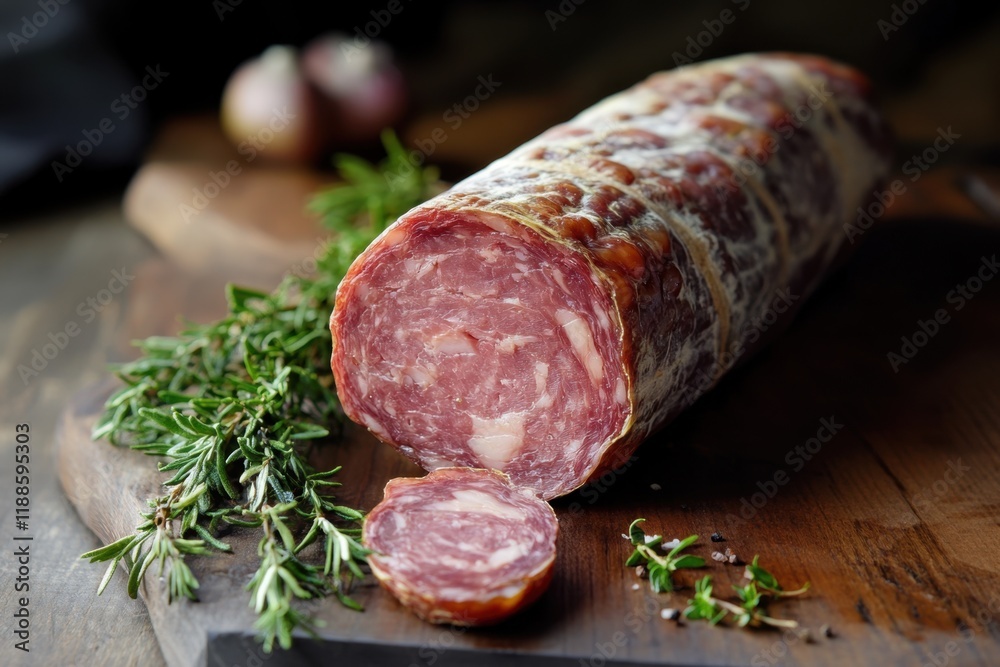 Delicious Salami Slices with Rosemary and Thyme Delicious Salami Slices with Rosemary and Thyme