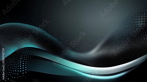 Abstract teal waves on dark background (1)