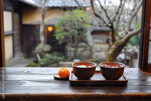 Yuzu tea a warm beverage with orange marmalade and sugar or honey is a popular winter drink in Japan and Korea photo