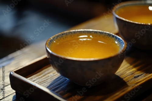 Yuzu tea from yuzu jam and honey yuja chhong is a yuzu marmalade with zest juice and honey photo