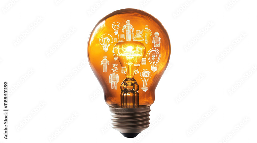Glowing lightbulb icon representing innovation and creativity for Employee Appreciation Day, isolated on white, PNG file, transparent background.
Glowing lightbulb icon representing innovation and creativity for Employee Appreciation Day, isolated on white, PNG file, transparent background.