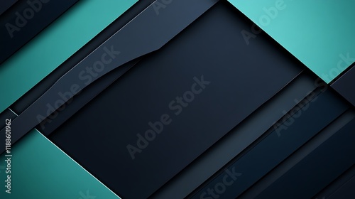 Abstract design with teal and dark teal shapes photo