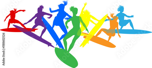 Surfer surfboard boarding f...