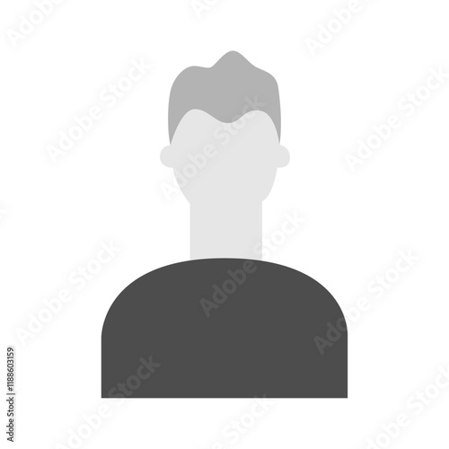 Vector flat illustration in grayscale. Icons of man and woman. Avatar, user profile, person icon, profile picture. Suitable for social media profiles, icons, screensavers and as a template.