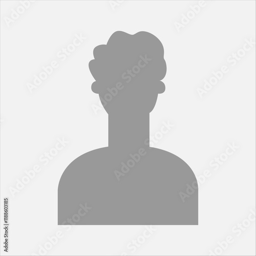 Vector flat illustration in grayscale. Icons of man and woman. Avatar, user profile, person icon, profile picture. Suitable for social media profiles, icons, screensavers and as a template.