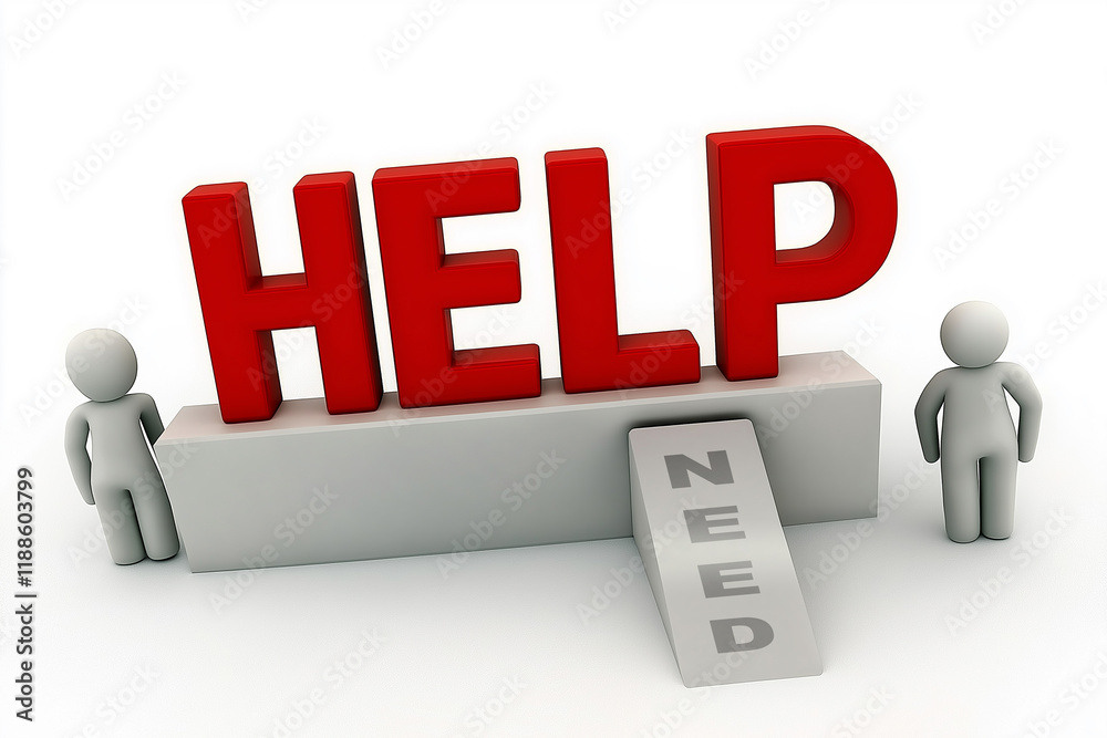 Help concept. Modern 3D-style Help concept. Modern 3D-style