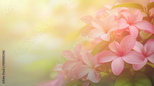 Abstract blurred background of pink peach green pastel floral bouquet flowers, grunge soft colors romantic botanical gradient aesthetic flow bloom dreamy vintage texture pattern painting illustration