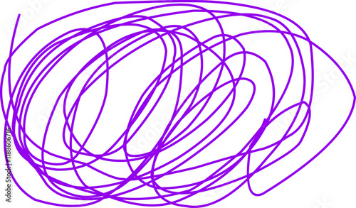 Colored tangled on white. Chaos pattern. Scribble sketch. Colorful background with array of lines. Intricate chaotic texture. Line art creation. Image for banners, posters and t-shirts