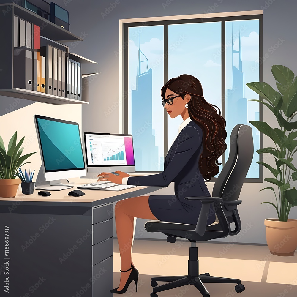 Business team collaborating in a modern office setting
