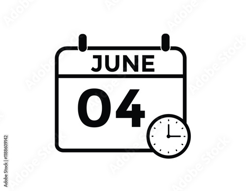 June 4 daily calendar icon 
