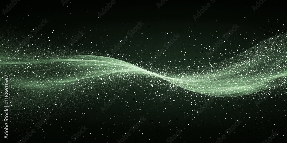 Obraz premium Soft grain noise effect in green, white, and black hues, creating an abstract textured background, book illustration style