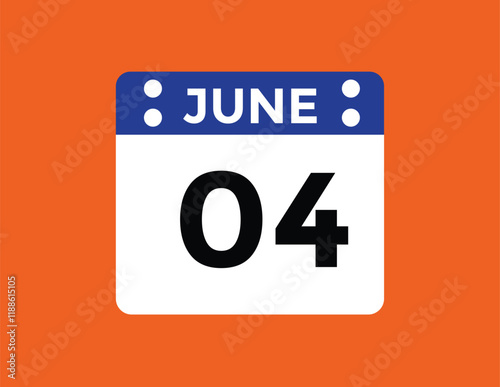 June 4 daily calendar icon 
