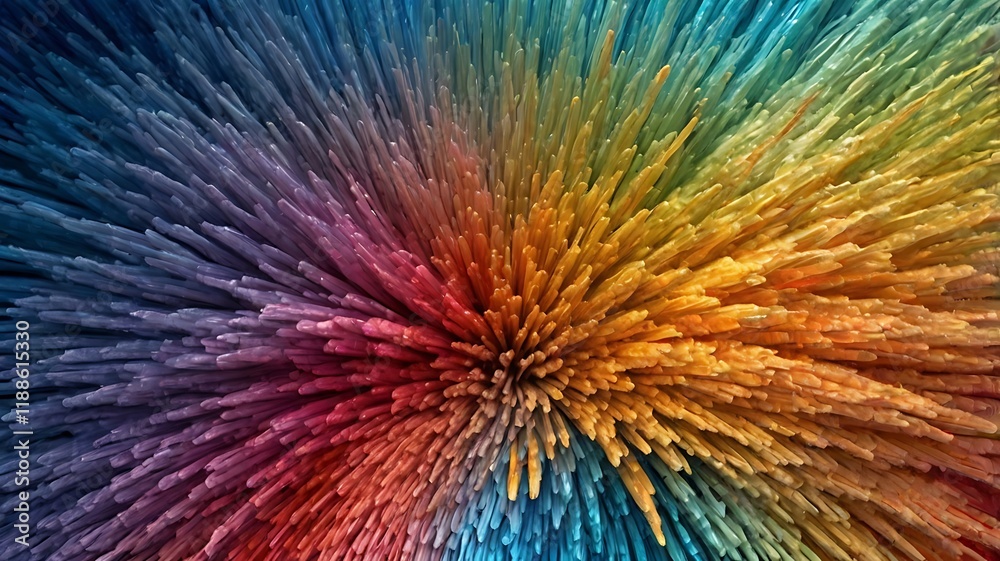 Obraz premium Vibrant colorful wavy abstract background of textured translucent fabric layers