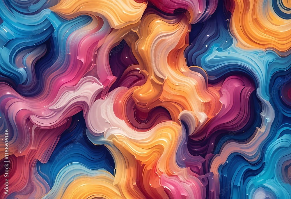 Fototapeta premium Abstract Swirling Colorful Paint Texture Design