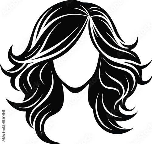 woman hair silhouettes vector illustration