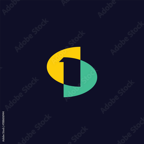 initial letter 1S S1 circle round turn logo design