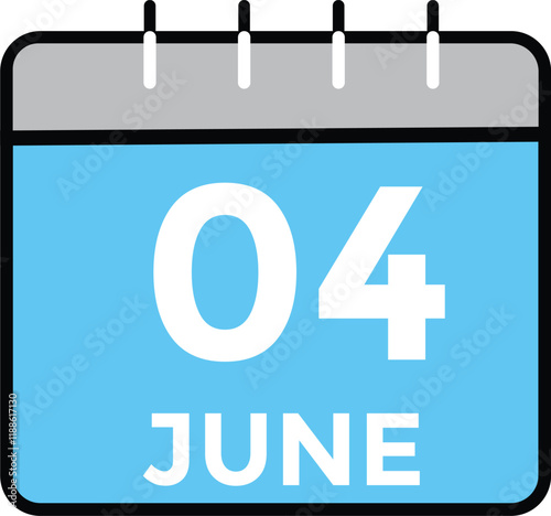 June 4 daily calendar icon 
