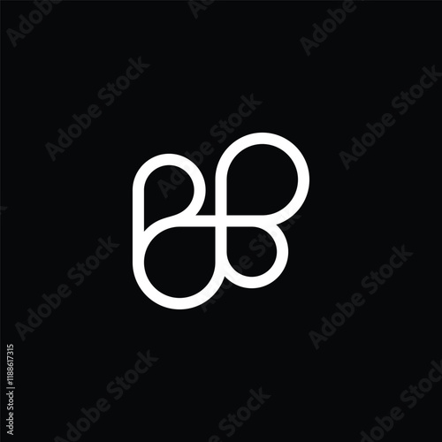 initial letter BB monogram with infinity unlimited butterfly