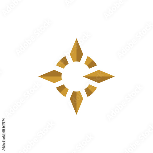 initial letter C with compass logo design