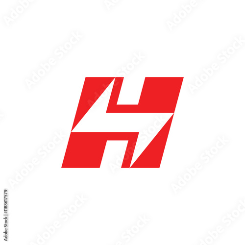 Free Download initial letter H with bolt logo design - GFXLoad