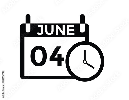 June 4 daily calendar icon 
