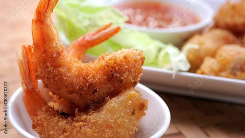 Fried shrimp on a plate
